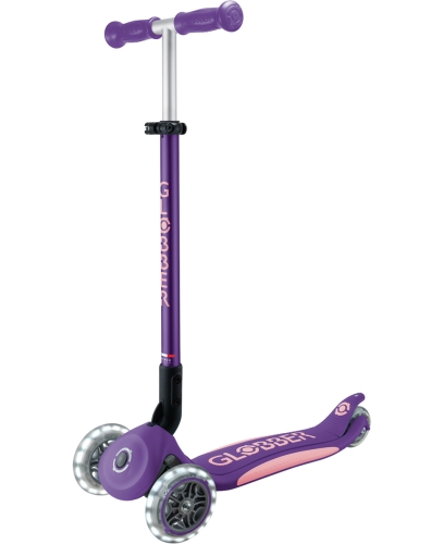 Globber Primo 3-wiel Opvouwbare Step purple met lampjes